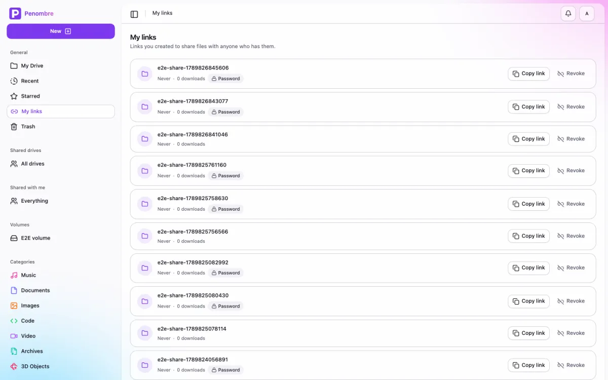 Share links you own