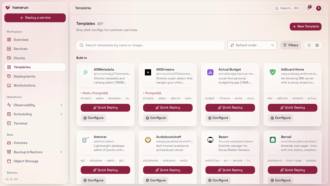 The template catalog
