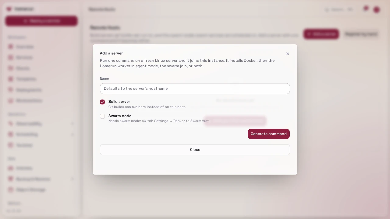 Adding a server