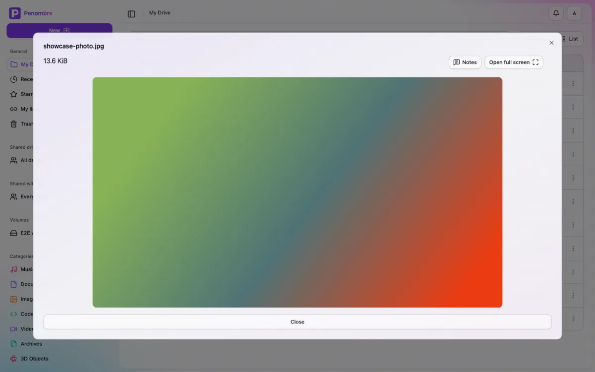A file preview open beside its notes thread
