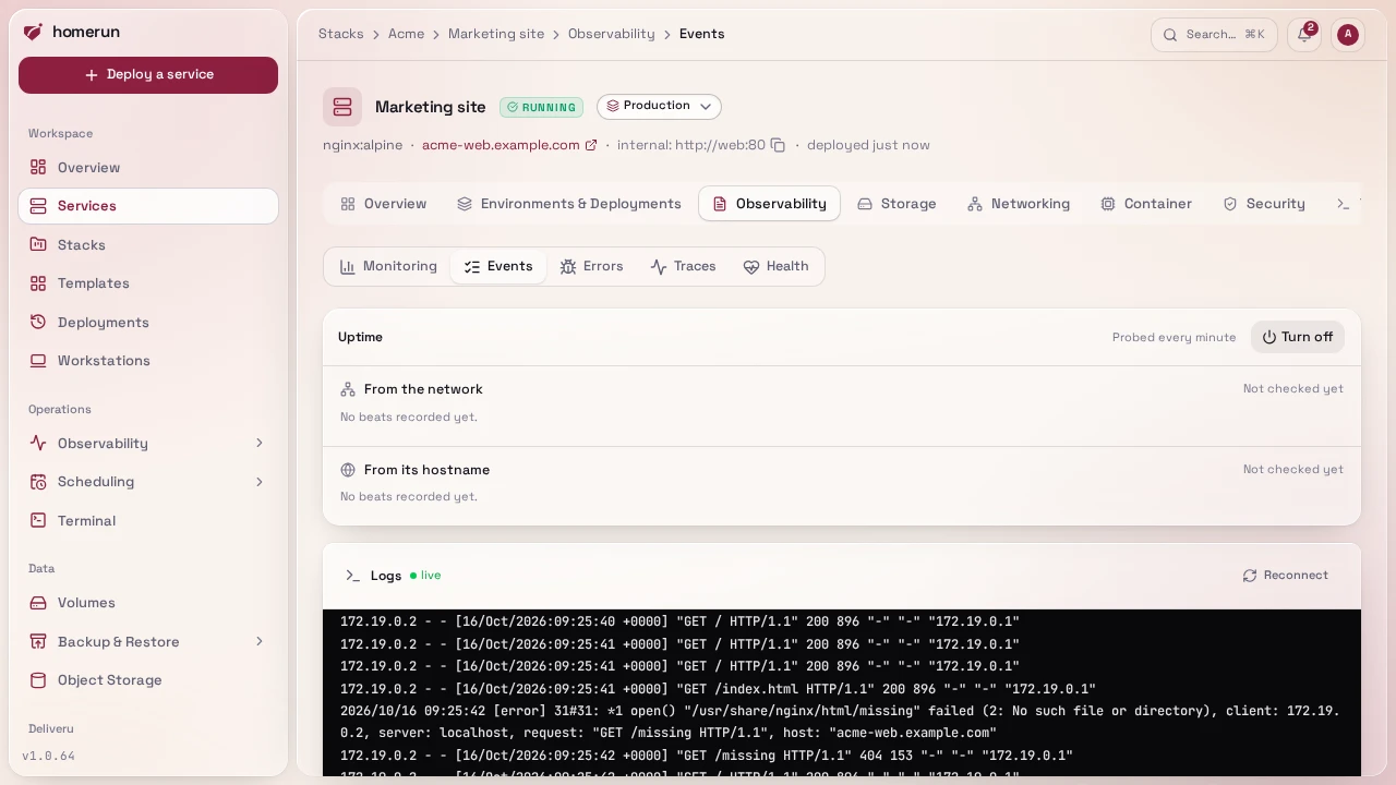 Streaming container logs