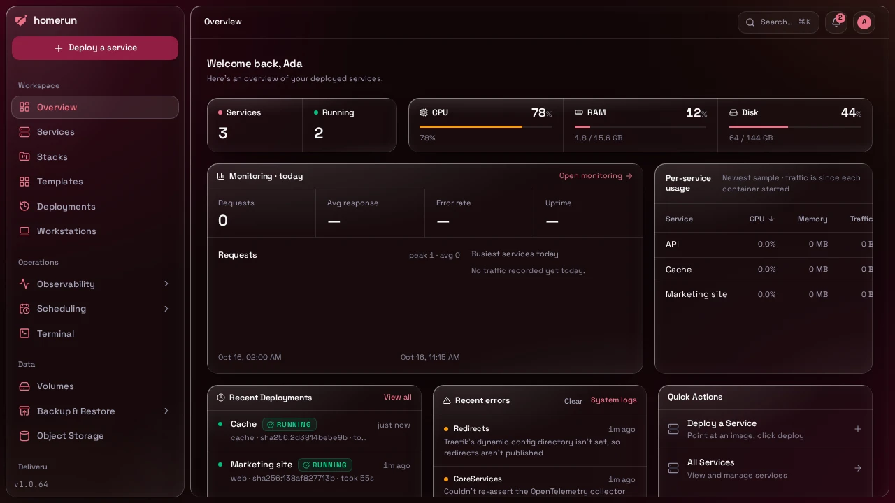 The dashboard, dark