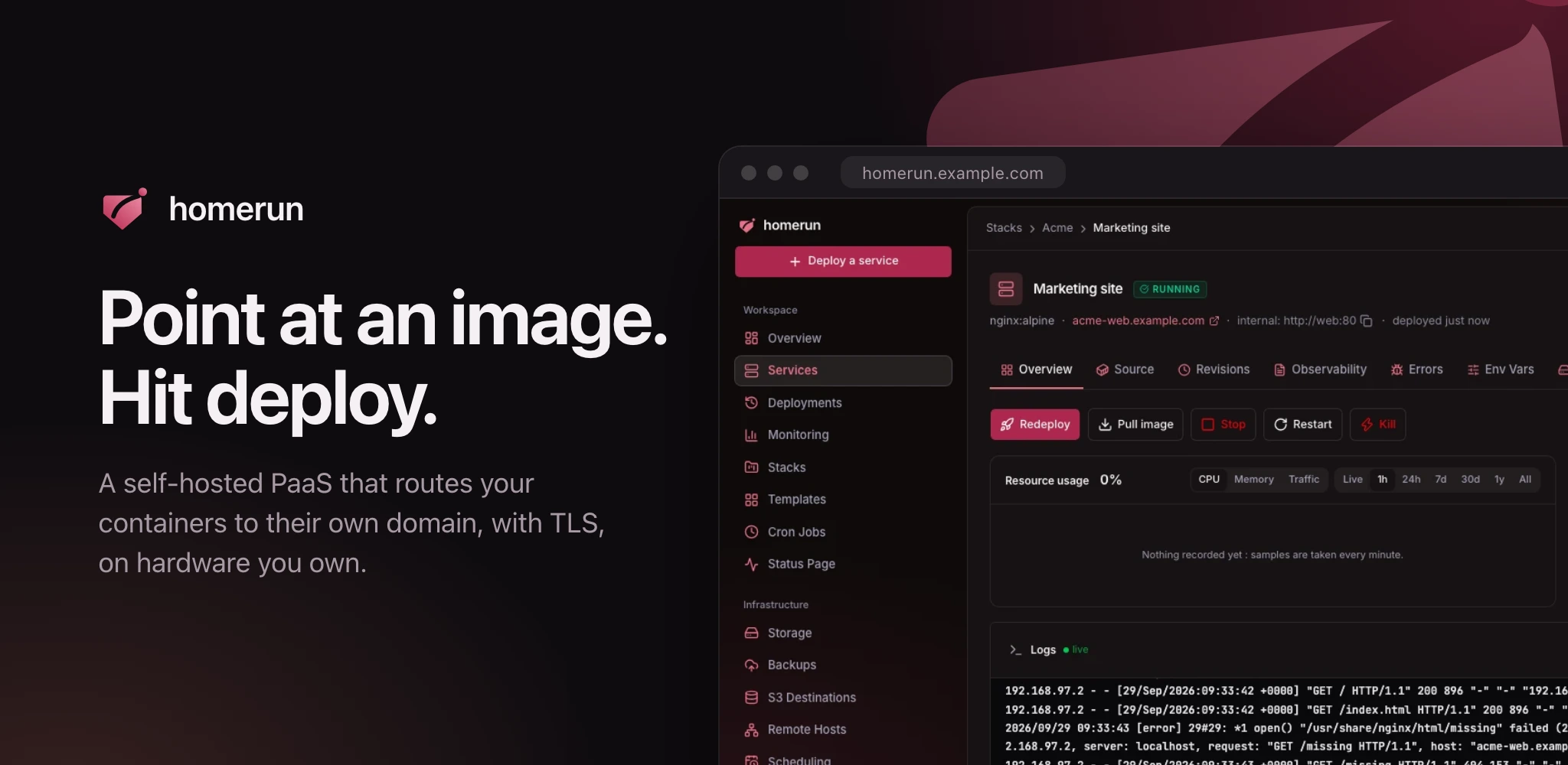 Homerun: point at an image, hit deploy