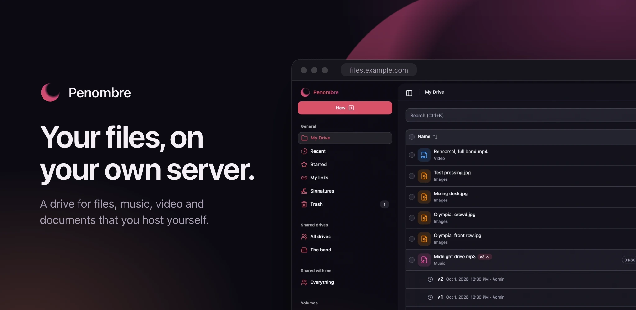 Penombre: your files, on your own server