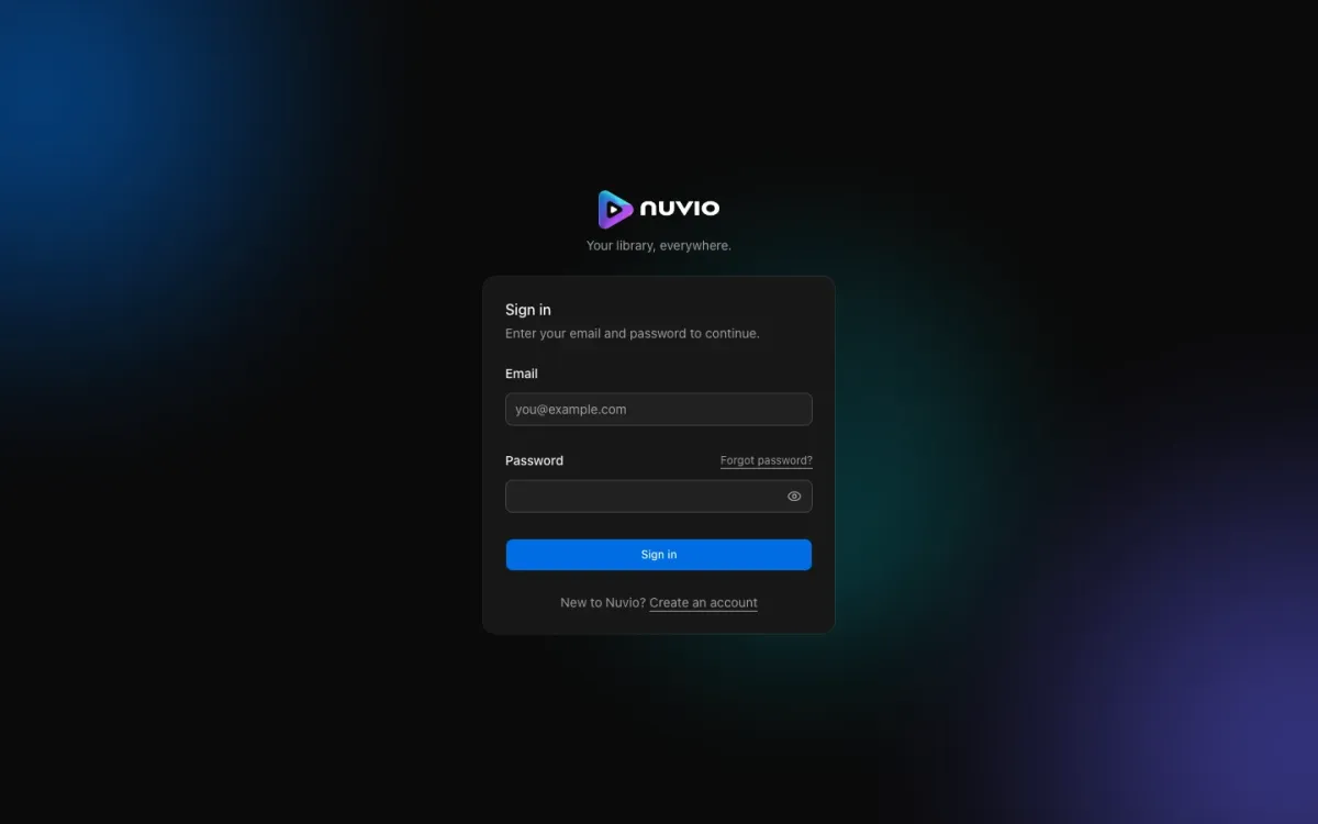 The sign-in screen
