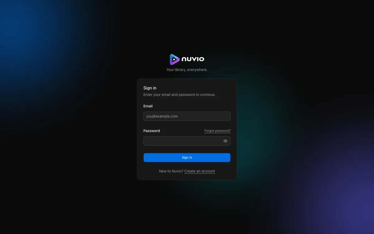 The sign-in screen