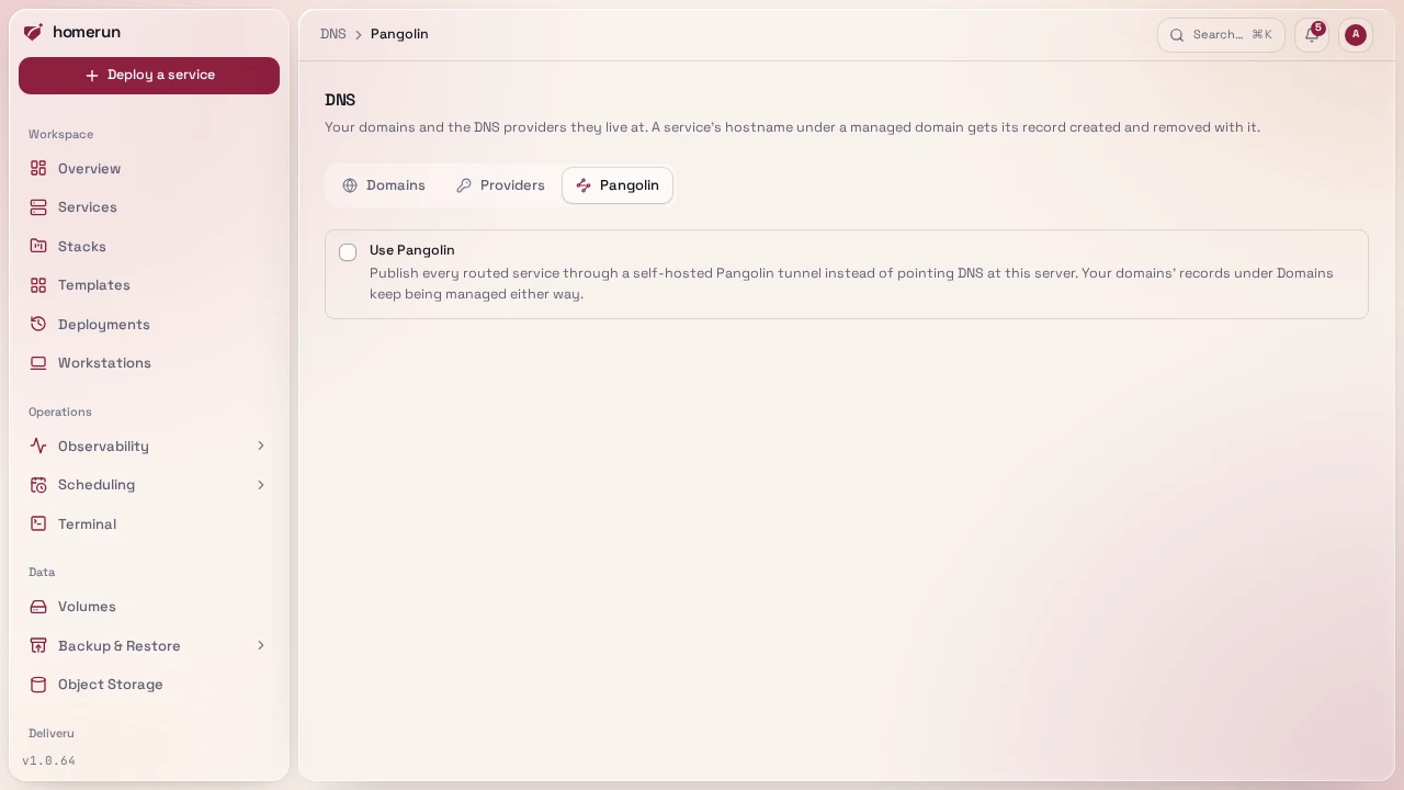 The Pangolin tab, before it's turned on