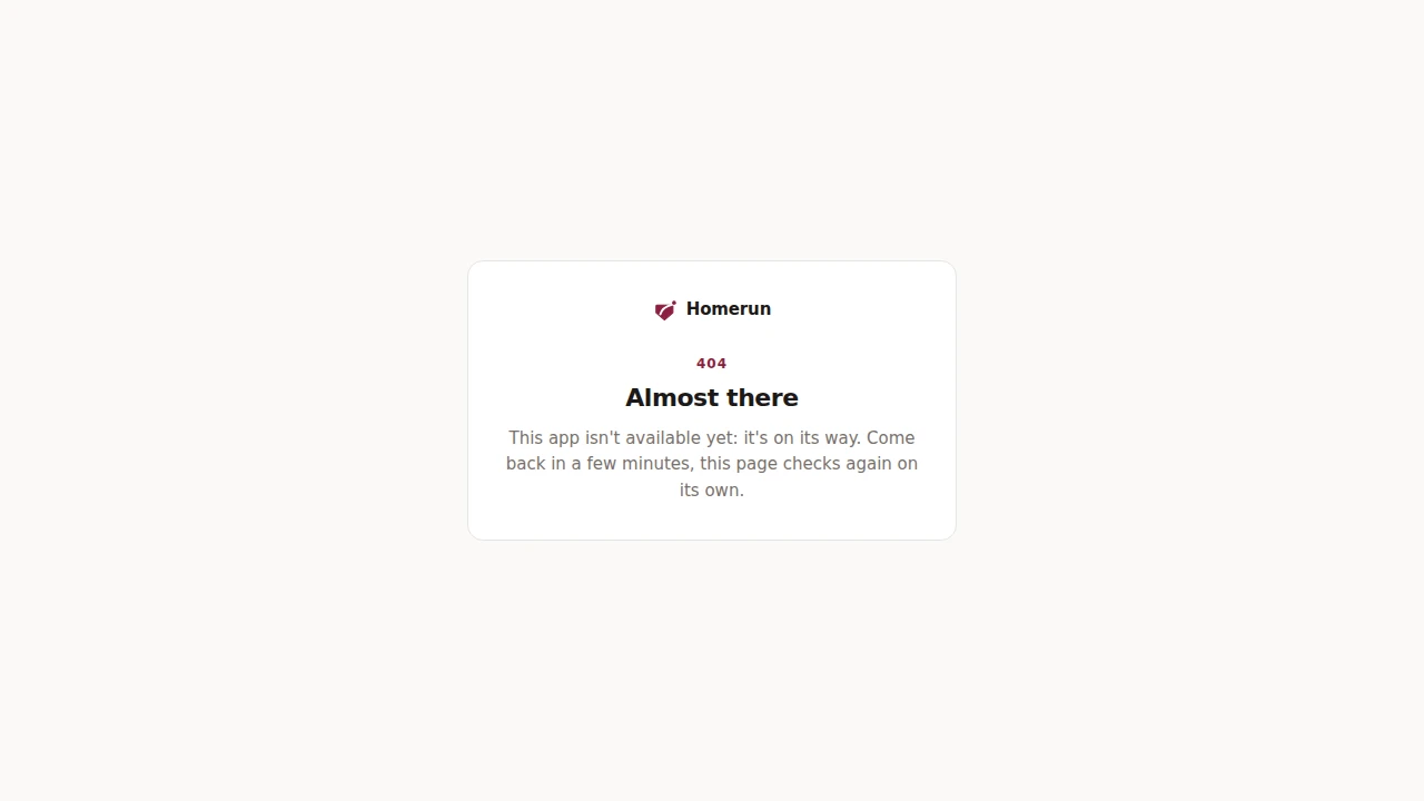 The "not available yet" page a visitor sees while a service is still deploying