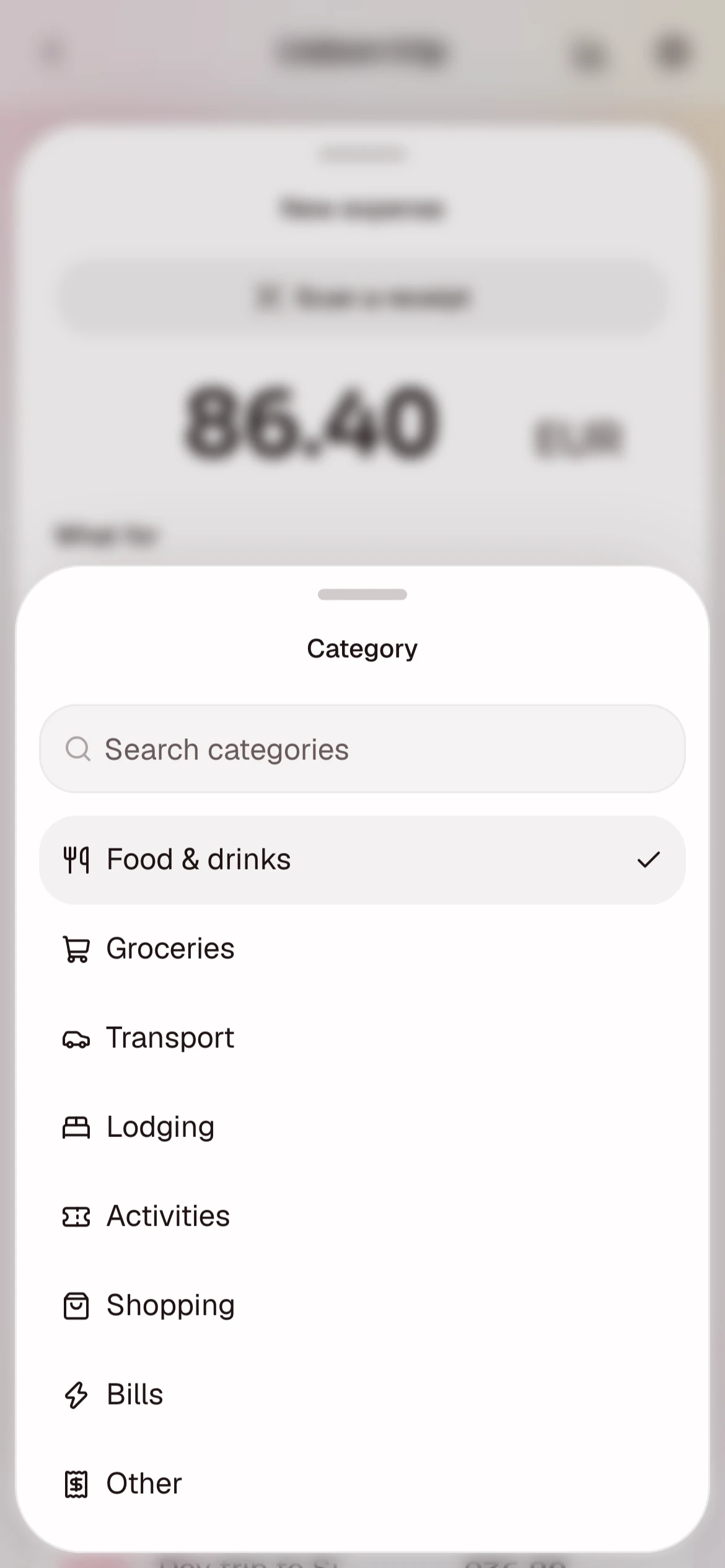 Picking a category