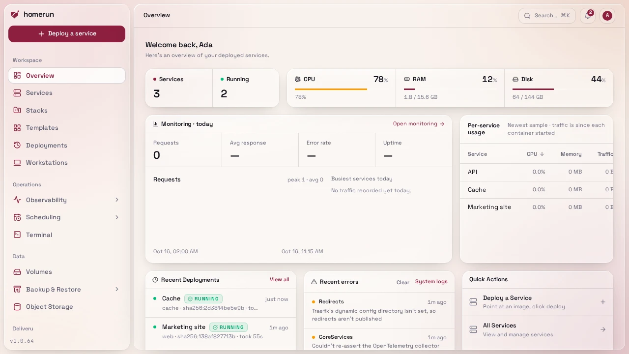 The dashboard