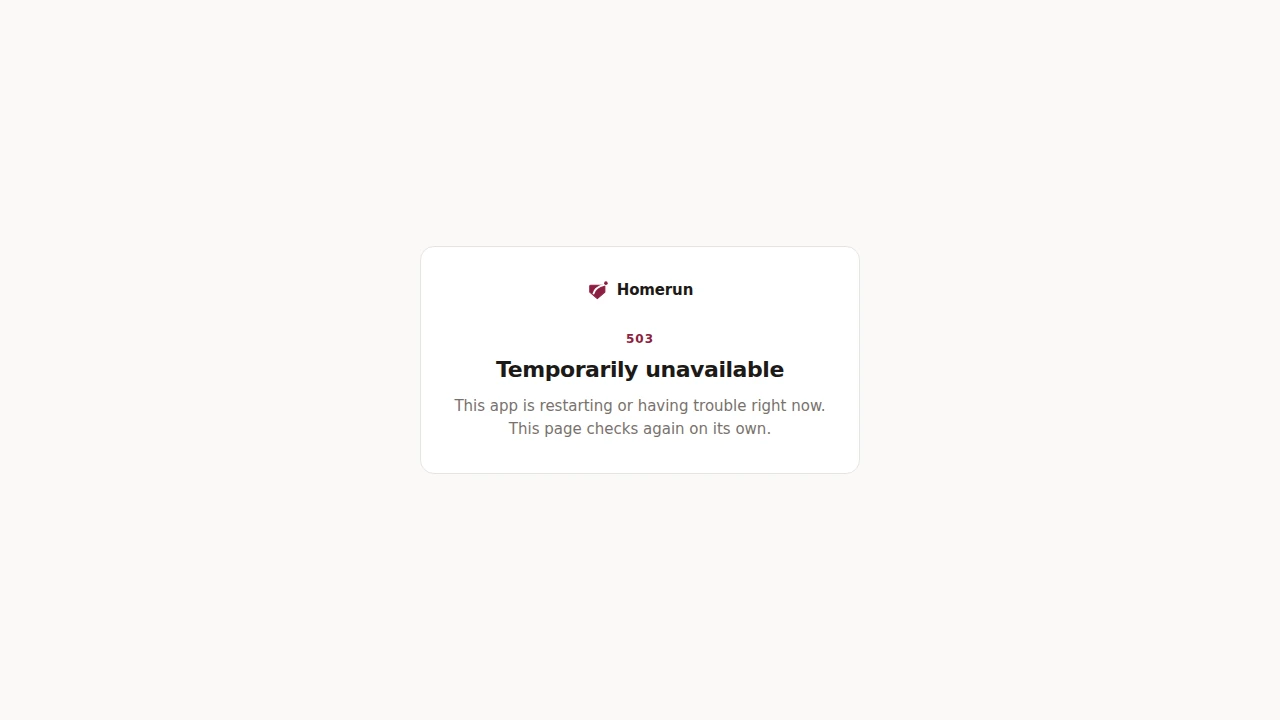 The "temporarily unavailable" page shown for a 502, 503 or 504